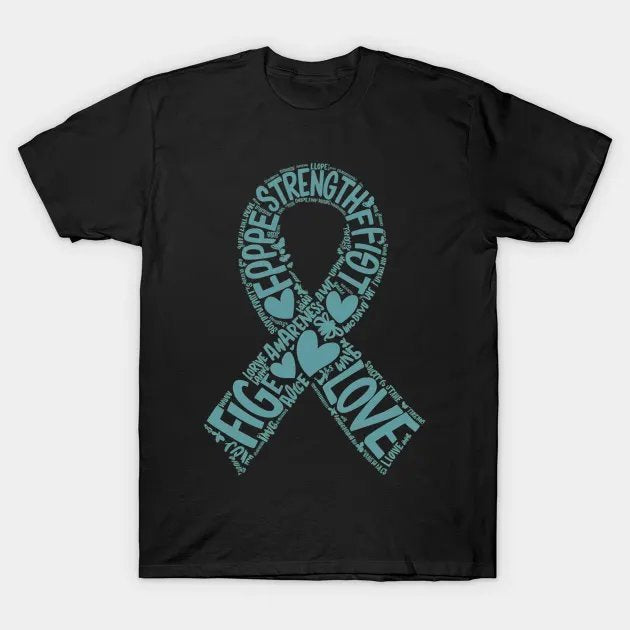 Ovarian Cancer Teal Awareness Ribbon Mother'S Day T-Shirt