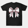 Baseball Mom Coquette Bow Mothers Day Baseball Mama Game Day T-Shirt