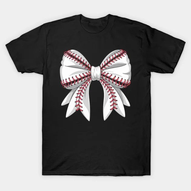 Baseball Mom Coquette Bow Mothers Day Baseball Mama Game Day T-Shirt