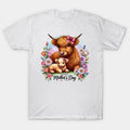 Happy Mothers Day Cute Floral And Cow For Women Mom Grandma T-Shirt