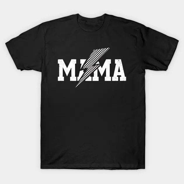 Mama Lightning Bolt Checkered Varsity Mother'S Day T-Shirt