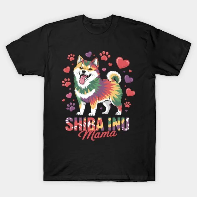 Funny Shiba Inu Mama Dog Mom Mama Tie Dye Women Mothers Day T-Shirt