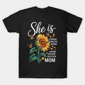 She Is Mom Sunflower Leopard Mom Mother'S Day T-Shirt
