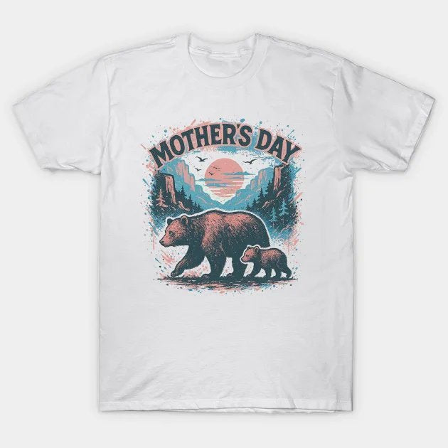 Retro Mama Bear & Cub - Vintage Mother'S Day Nature Gift T-Shirt