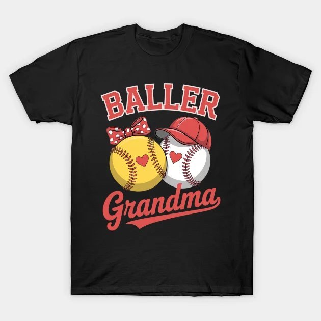Softball Baseball Player Lover Grandma Mother'S Day T-Shirt