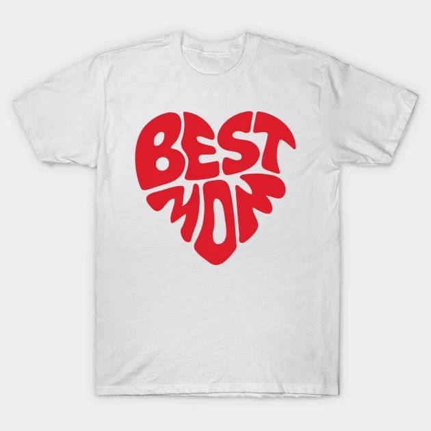 Minimalistic Typographic Design Best Mom T-Shirt