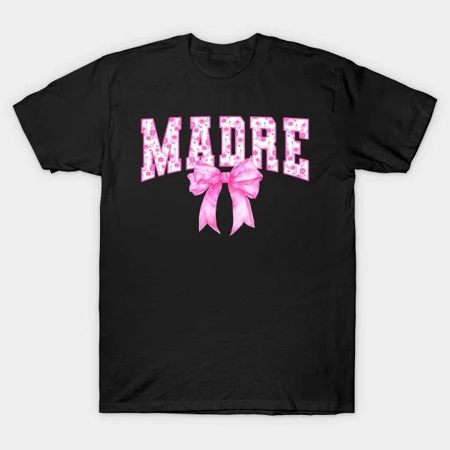 Madre Coquette Pink Chinoiserie Floral Bow Happy Mothers Day T-Shirt