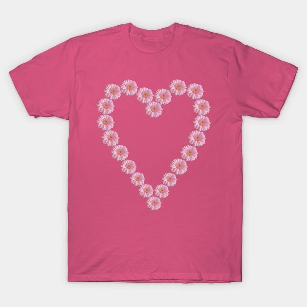 Pink Daisy Heart For Mothers Day T-Shirt