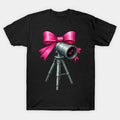 Coquette Bow Telescope Astronomy Solar System Mothers Day T-Shirt