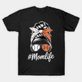 Mom Life Baseball Basketball Mom Messy Bun T-Shirt