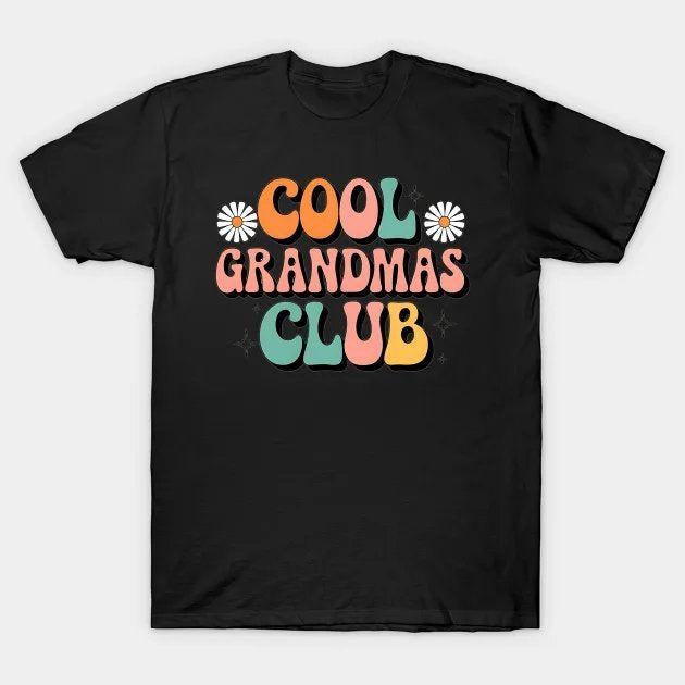 Groovy Cool Grandmas Club Funny Smile Mother'S Day T-Shirt