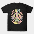 Checkered Mama Groovy Smile Mom Mother'S Day T-Shirt