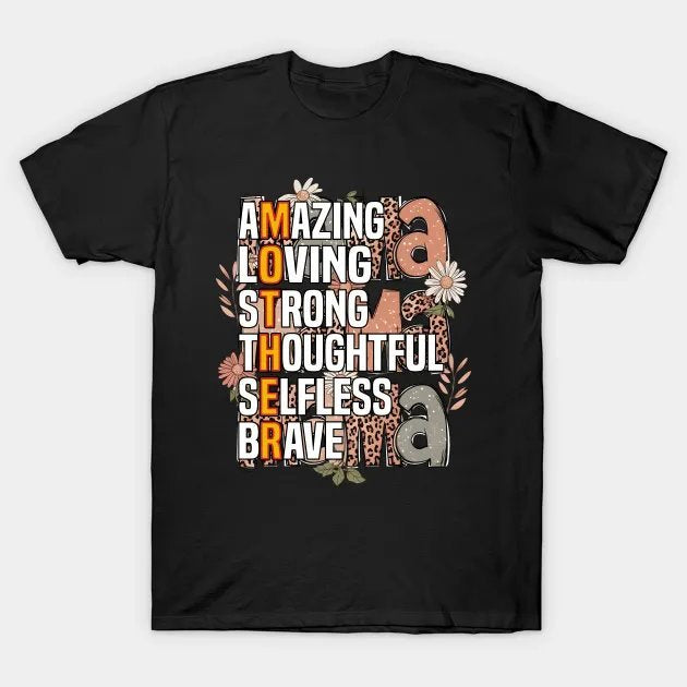 Amazing Mama - Positive Mother Adjectives Graphic T-Shirt