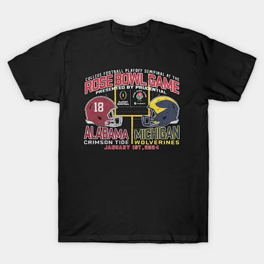 Michigan Vs. Alabama 2024 Rose Bowl T-Shirt