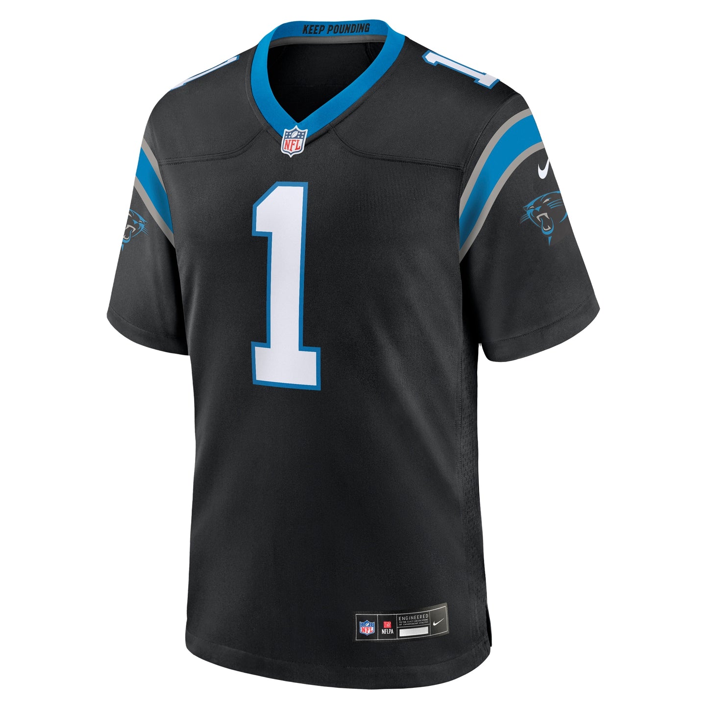 Number 1 Dad Carolina Panthers Game Jersey - Black