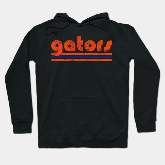 Vintage Gators Retro Three Stripes Weathered Hoodie