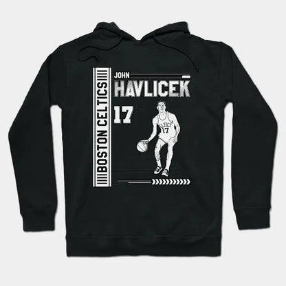 John Havlicek || White Retro Hoodie