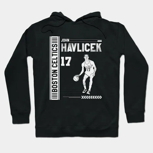John Havlicek || White Retro Hoodie