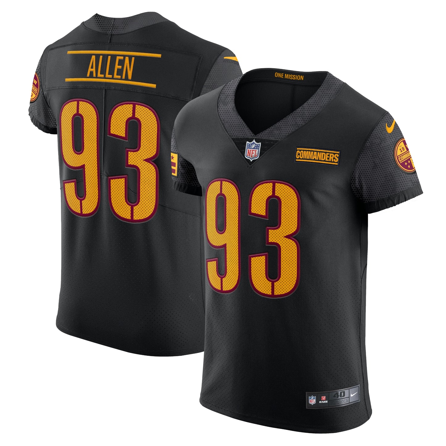 Jonathan Allen Washington Commanders Alternate Vapor Elite Jersey - Black