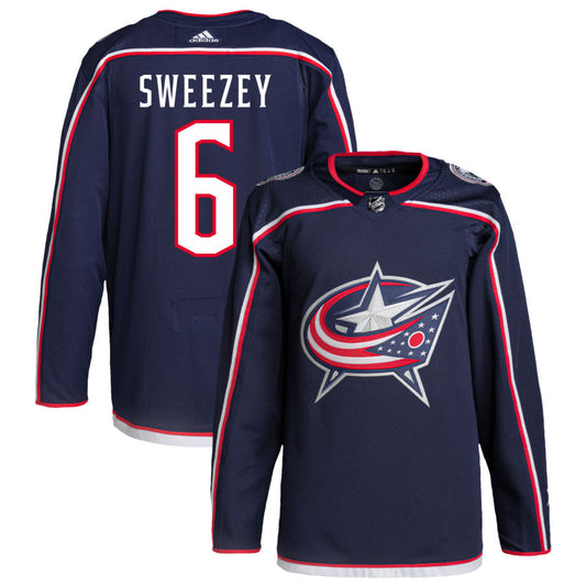 Billy Sweezey Columbus Blue Jackets Home Primegreen Authentic Pro Jersey - Navy