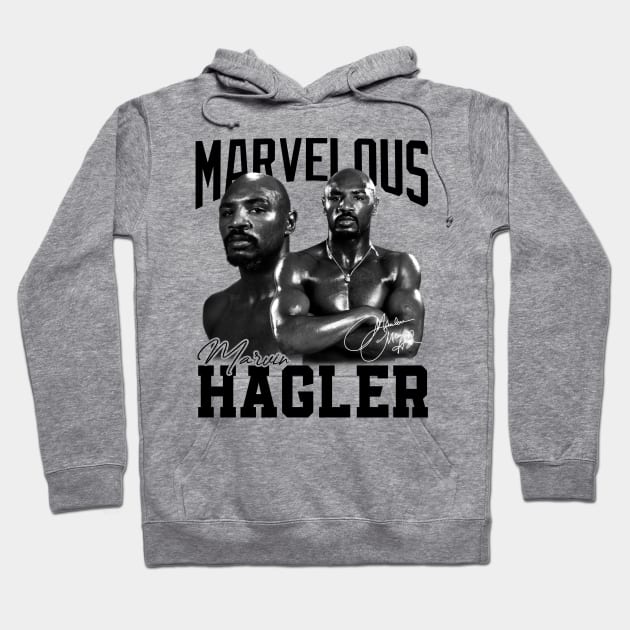 Marvelous Marvin Hagler Boxing Legend Signature Vintage Retro 80S 90S Bootleg Rap Style Hoodie