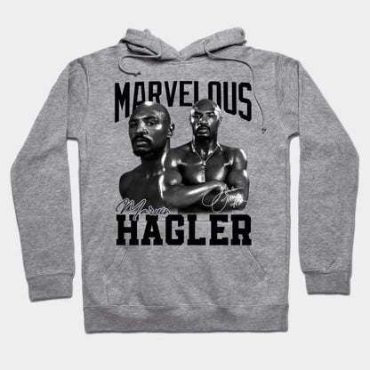 Marvelous Marvin Hagler Boxing Legend Signature Vintage Retro 80S 90S Bootleg Rap Style Hoodie