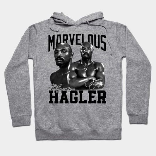 Marvelous Marvin Hagler Boxing Legend Signature Vintage Retro 80S 90S Bootleg Rap Style Hoodie
