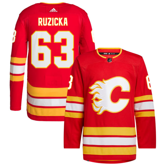 Adam Ruzicka Calgary Flames 2020/21 Home Primegreen Authentic Pro Jersey - Red