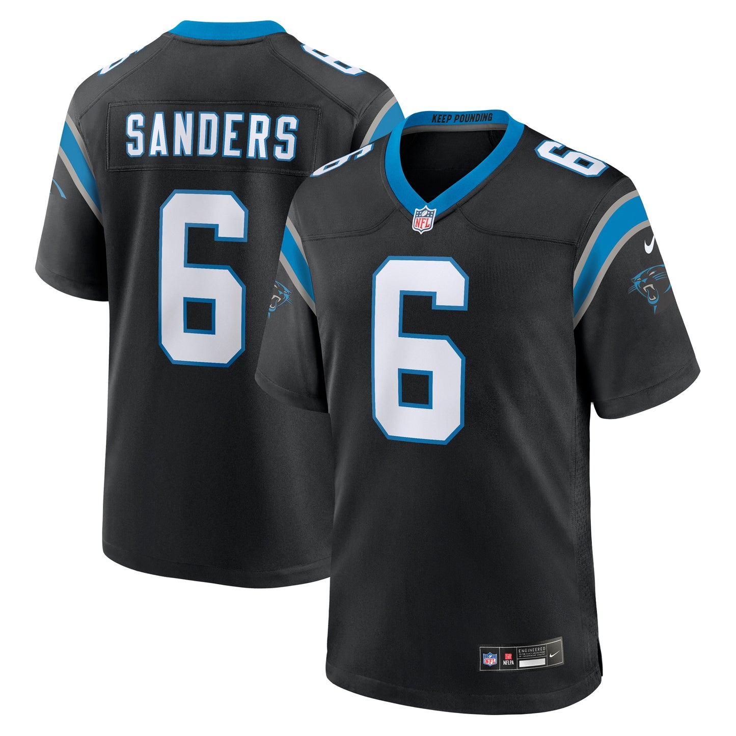 Miles Sanders Carolina Panthers Game Player Jersey - Black