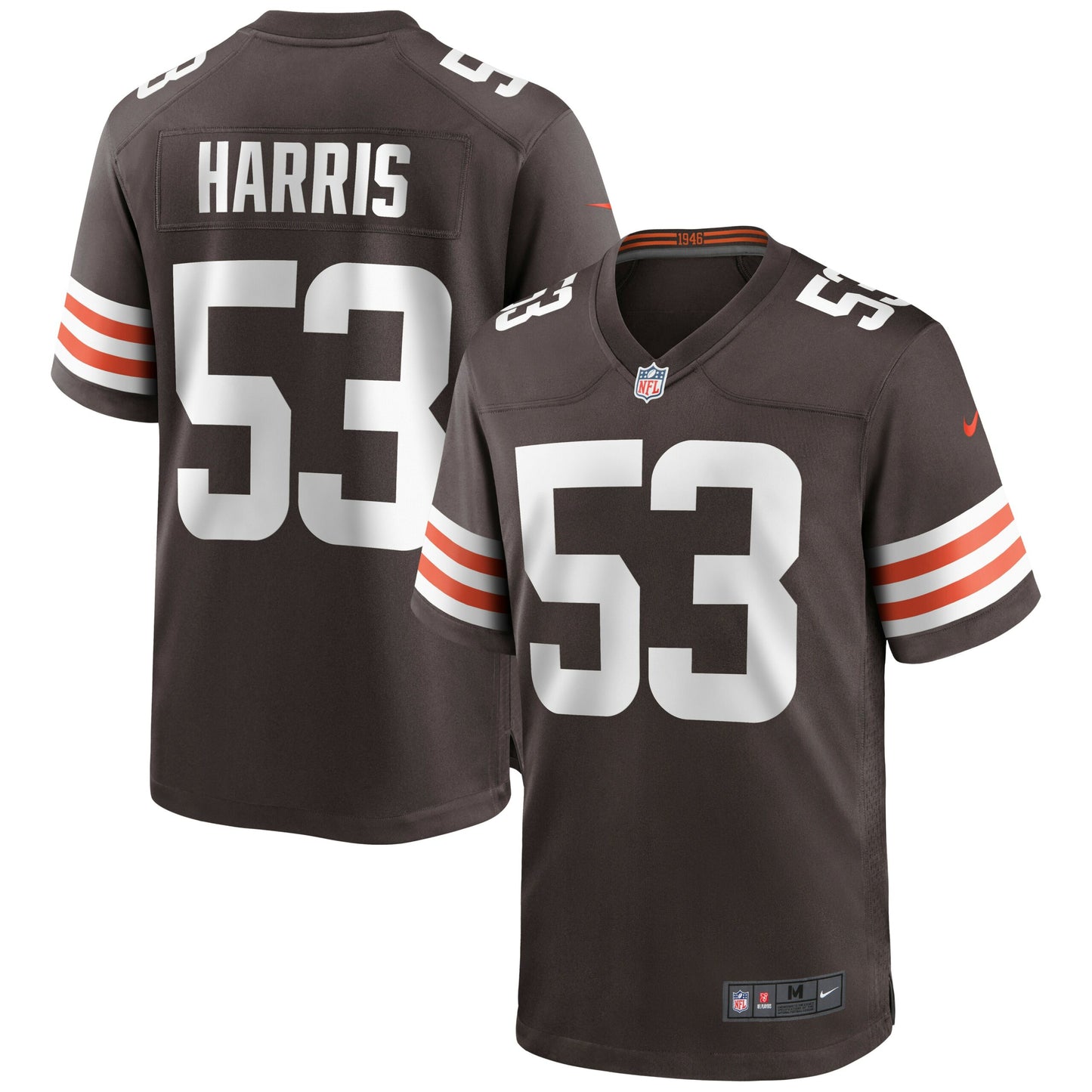 Nick Harris Cleveland Browns Game Jersey - Brown