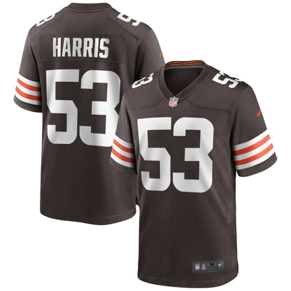 Nick Harris Cleveland Browns Game Jersey - Brown