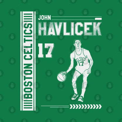 John Havlicek || White Retro T-Shirt
