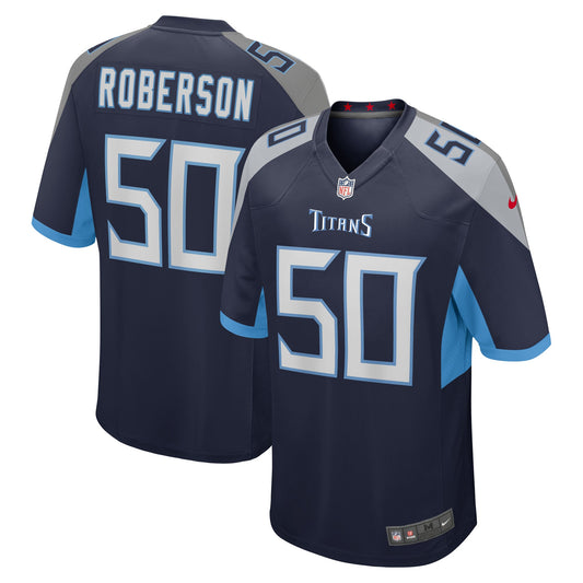 Derick Roberson Tennessee Titans Game Jersey - Navy