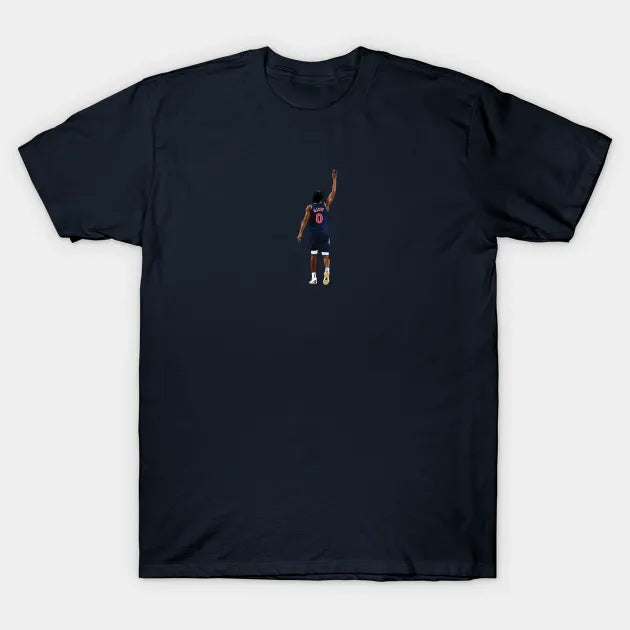 Tyrese Maxey Back Celebration Blue Qiangy T-Shirt