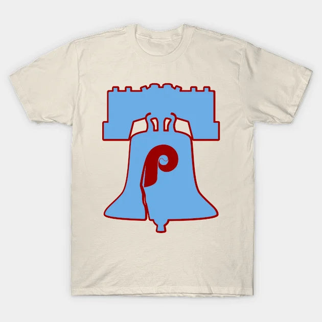 Powder Blue Retro Baseball Phillies Liberty Bell T-Shirt