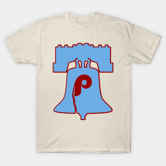 Powder Blue Retro Baseball Phillies Liberty Bell T-Shirt