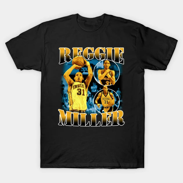Reggie Miller Choke Sign Basketball Legend Signature Vintage Retro 80S 90S Bootleg Rap Style T-Shirt