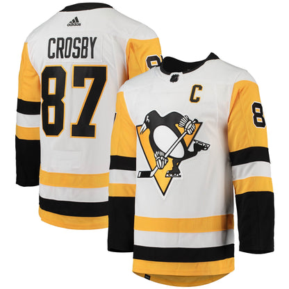 Sidney Crosby Pittsburgh Penguins Away Captain Patch Primegreen Authentic Pro Player Jersey - White