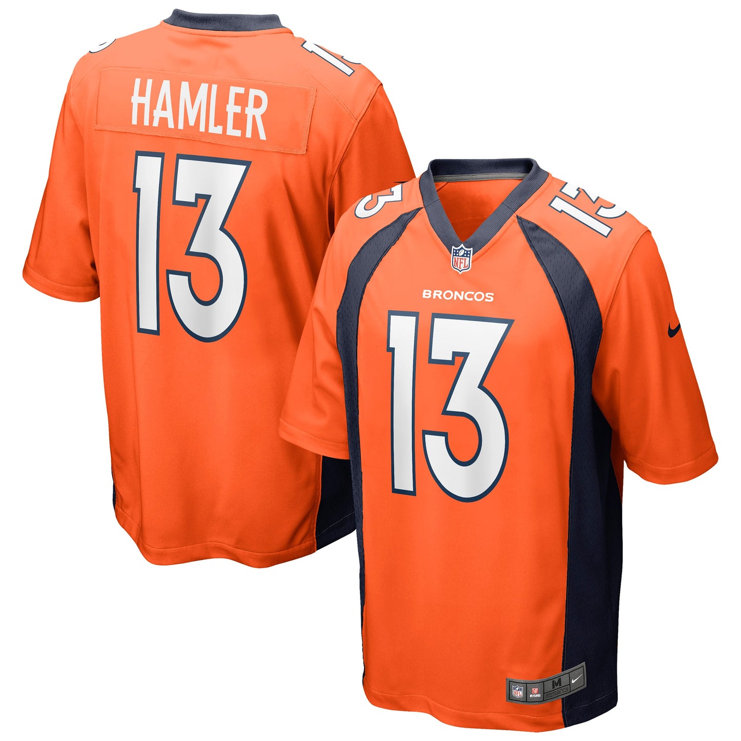 K.J. Hamler Denver Broncos Game Jersey - Orange