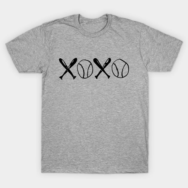 Xoxo, Crossed Baseball Bats And Baseballs T-Shirt