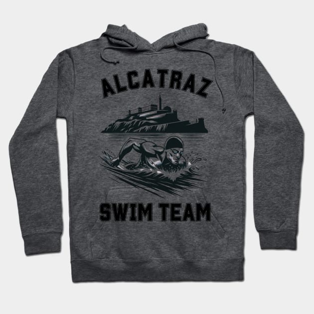 Alcatraz Swim Team | Funny Swim Team Swimming Logo Hoodie