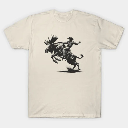 Moose Rodeo Rider - Elk Cowboy - Rodeo T-Shirt