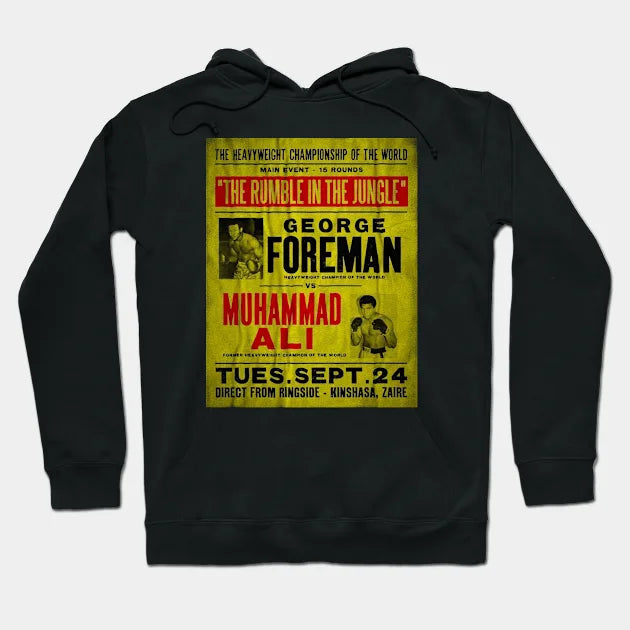 Ali Vs Foreman Glued Poster Hoodie