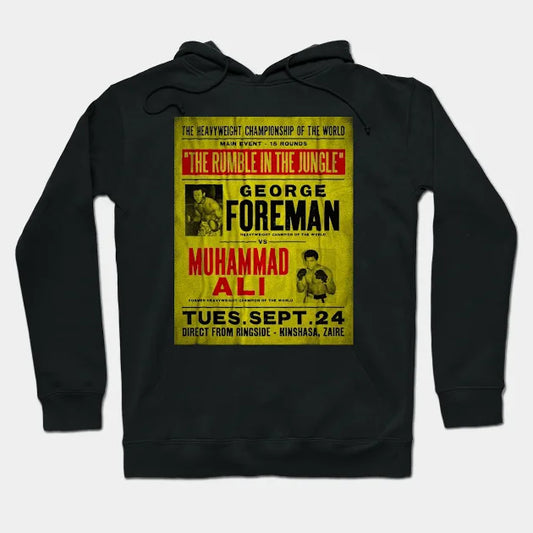 Ali Vs Foreman Glued Poster Hoodie
