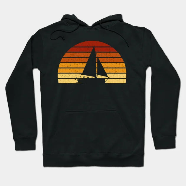 Vintage Sunset Sailing Gift For Sailors And Skippers Hoodie