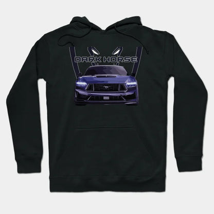 Blue Ember Dark Horse Mustang Gt 5.0L V8 Coyote Engine Performance Car S650 Hoodie