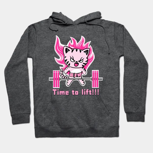 Weight Lifting Cat, Gym Girl, Fitness Girl Hoodie