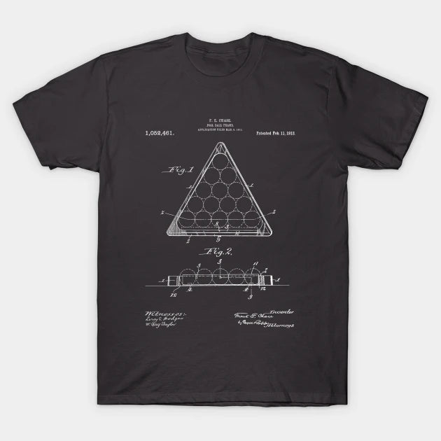 Pool Patent - Billiards Art - Antique T-Shirt