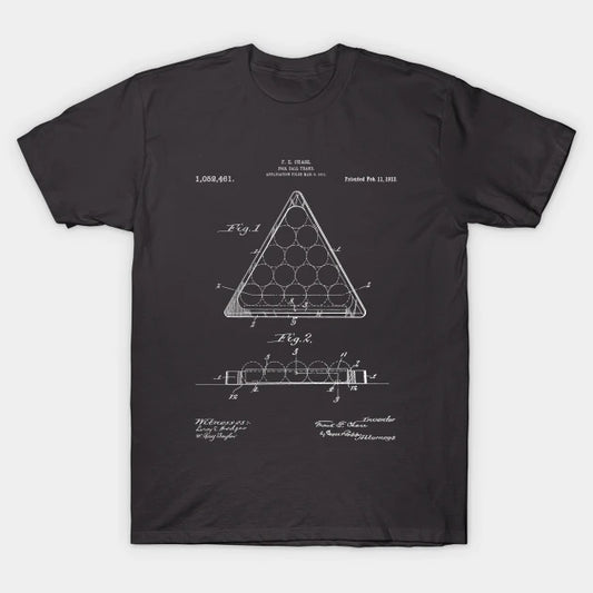 Pool Patent - Billiards Art - Antique T-Shirt