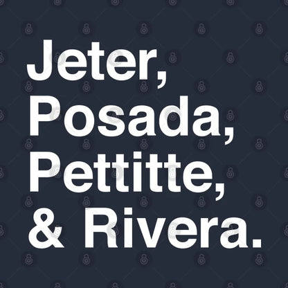 Jeter, Posada, Pettitte, Rivera - White T-Shirt